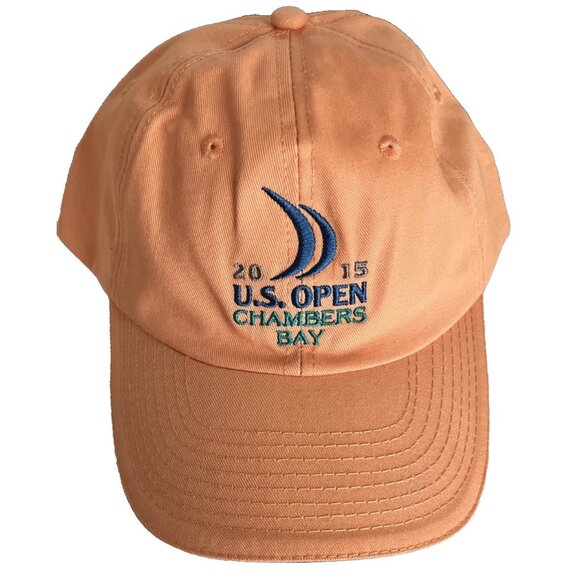 USGA Member 2015 US Open Chambers Bay Golf Strapback Dad Hat Baseball Cap Orange - Picture 1 of 11